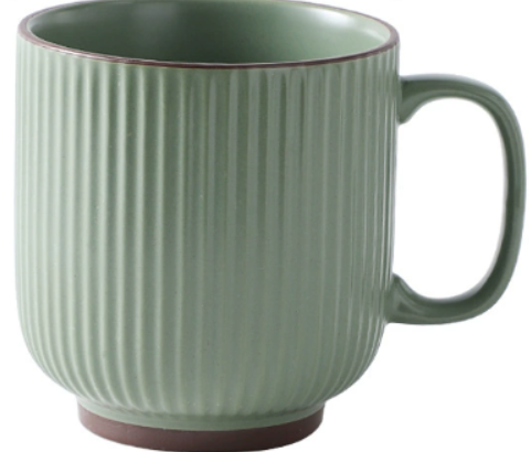 Japanese Retro Ceramic Coffee Mug | Nordic Style 320ml – Blue, White & Green