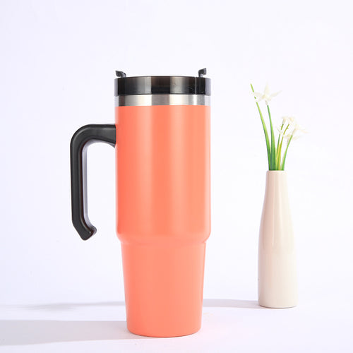 30oz Insulated Travel Mug with Handle and Straw